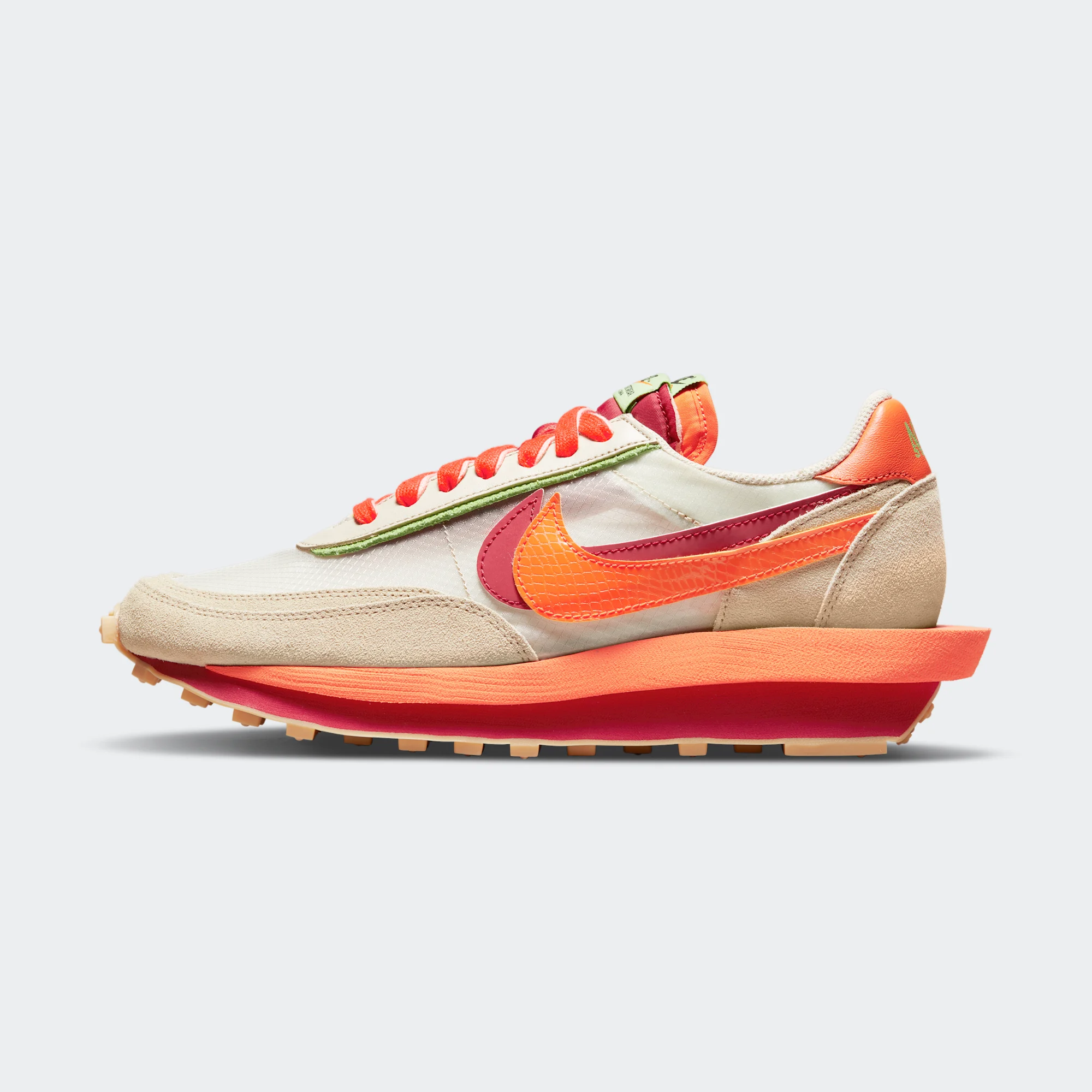 Sacai x CLOT x Nike LDWaffle "Orange Blaze"
