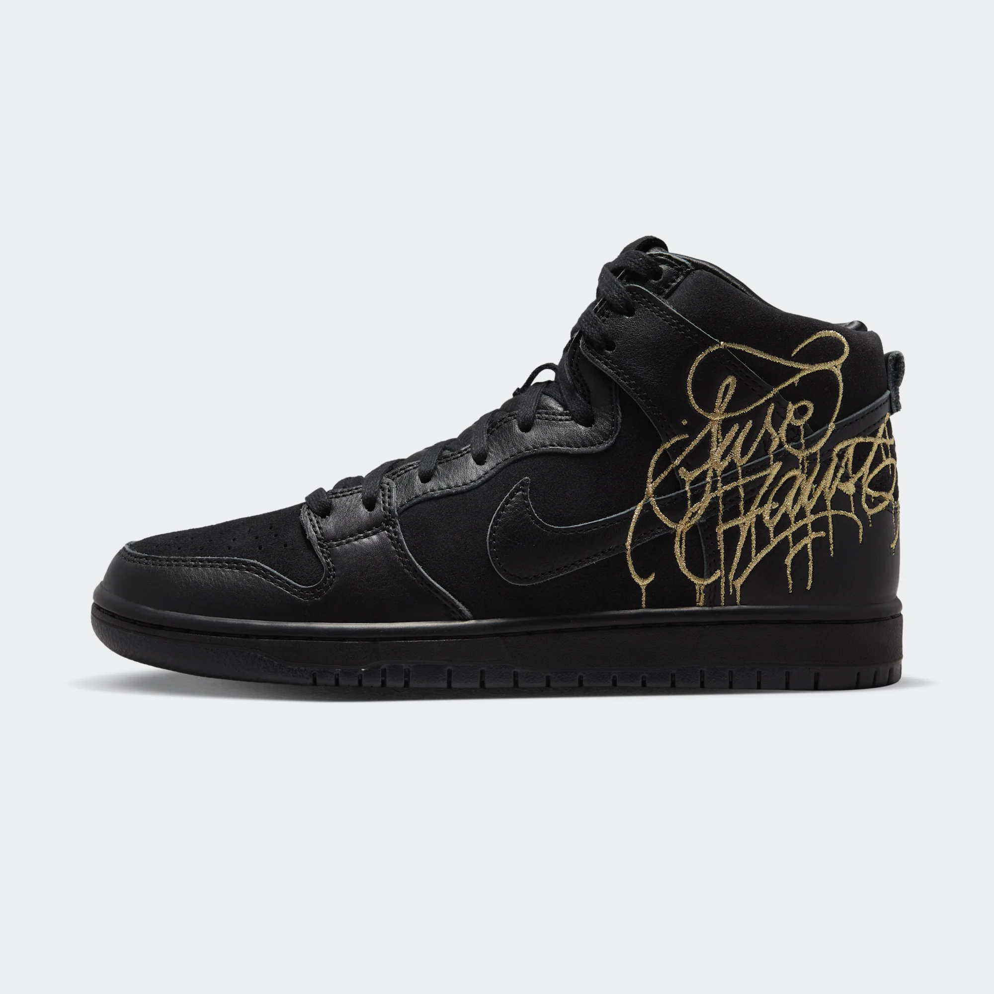 Faust x Nike SB Dunk High Pro QS "Black & Metallic Gold"